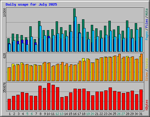 Daily usage for July 2025