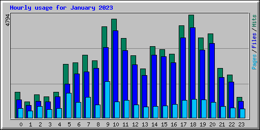 Hourly usage for January 2023