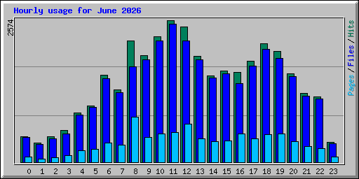 Hourly usage for June 2026